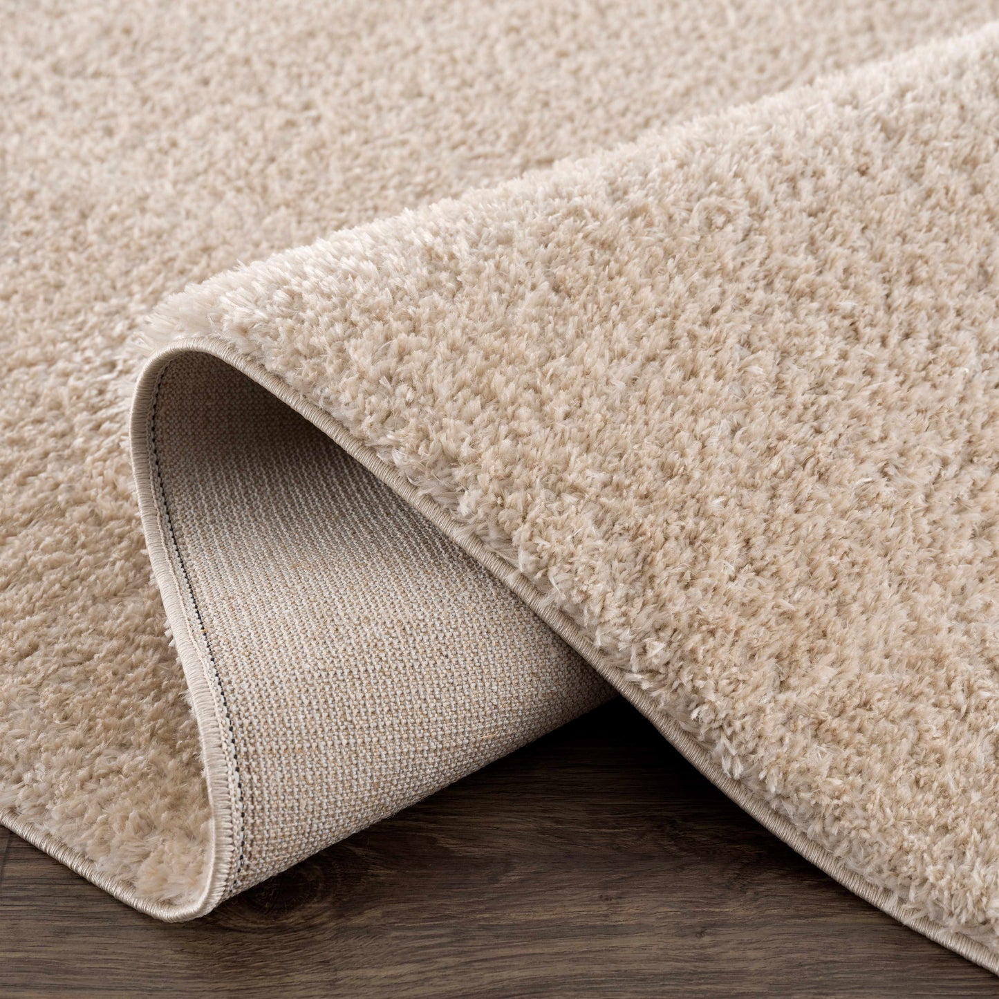 Heavenly Solid Dark Beige Plush Rug - Clearance
