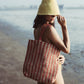 Louisa Striped Straw Tote Bag