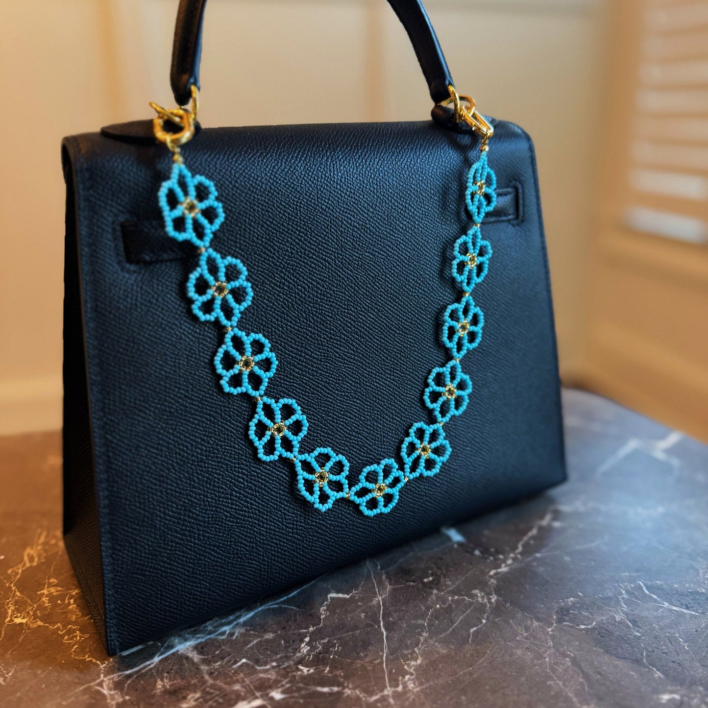 Beaded Flower Bag Charm