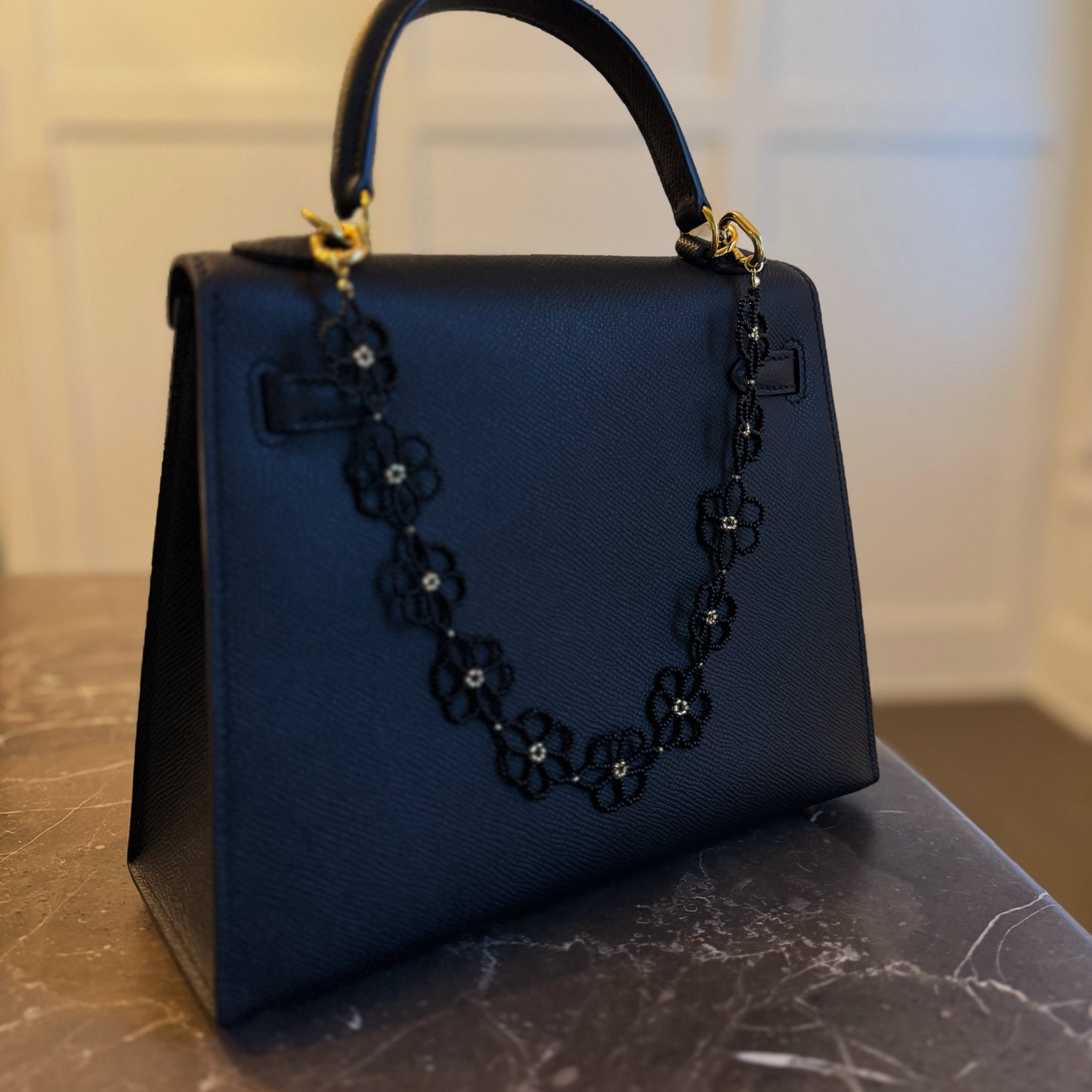 Beaded Flower Bag Charm