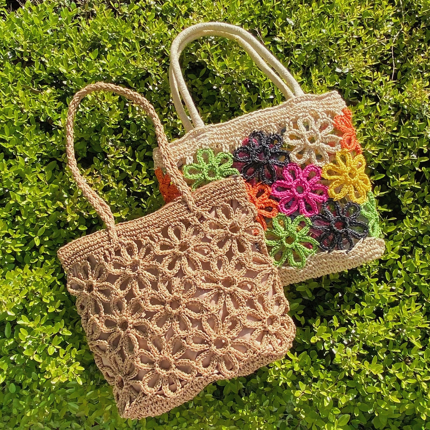 Hand Made Muted Floral Tote