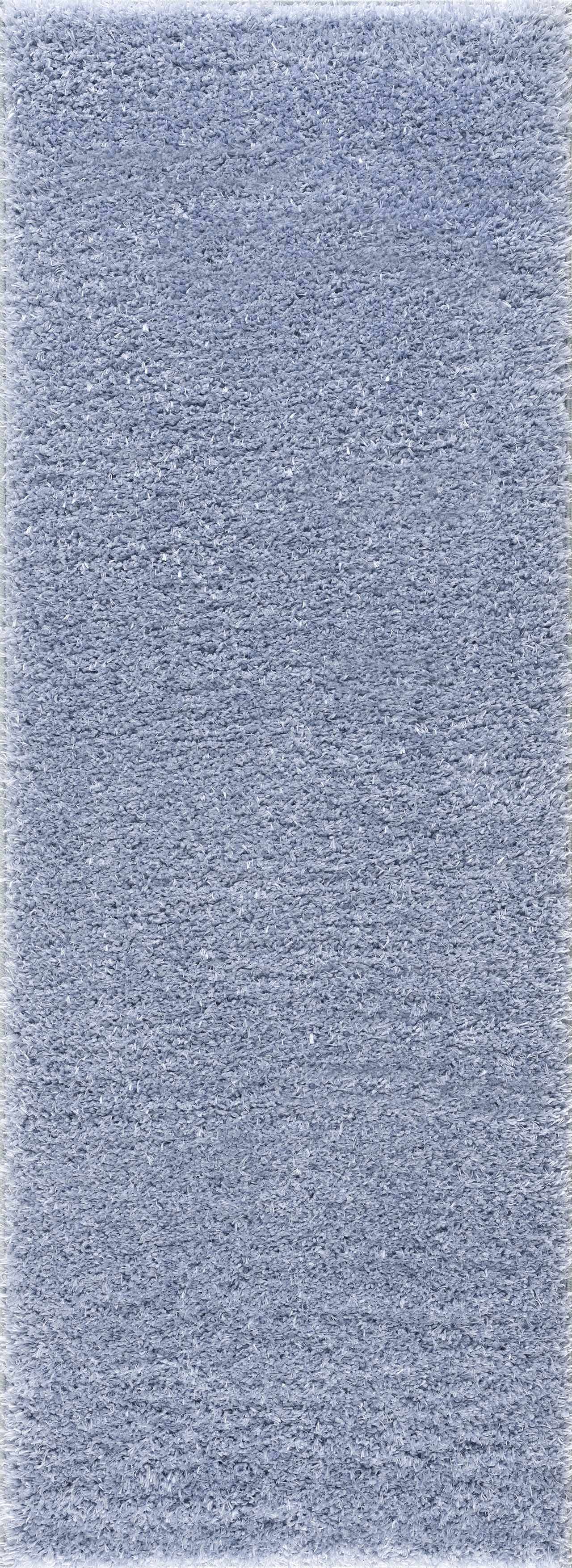 Faina Solid Aqua Shag Rug Washable