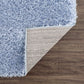 Faina Solid Aqua Shag Rug Washable