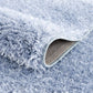 Faina Solid Aqua Shag Rug Washable