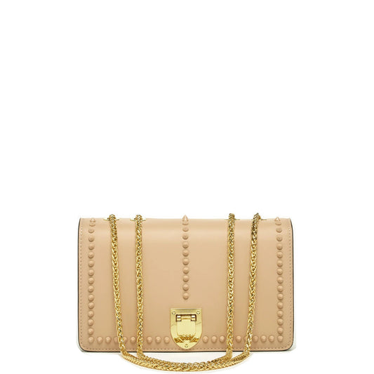 Leather Chain Shoulder Bag Tan
