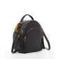 Small Black Leather Backpack Purse for Women Convertible Crossbody Bag