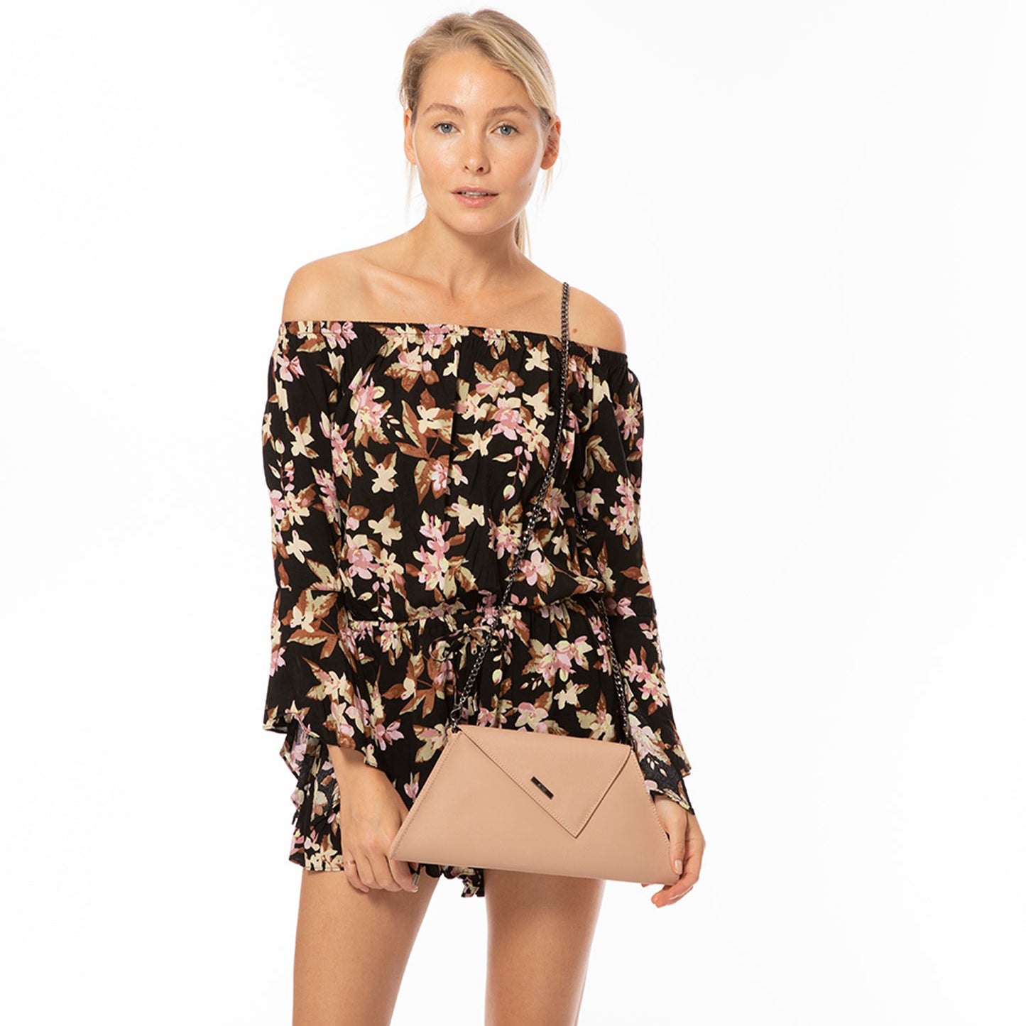 Leather Clutch Bag Nude Clutch Purse Beige Evening Bag Tan Women's Handbag