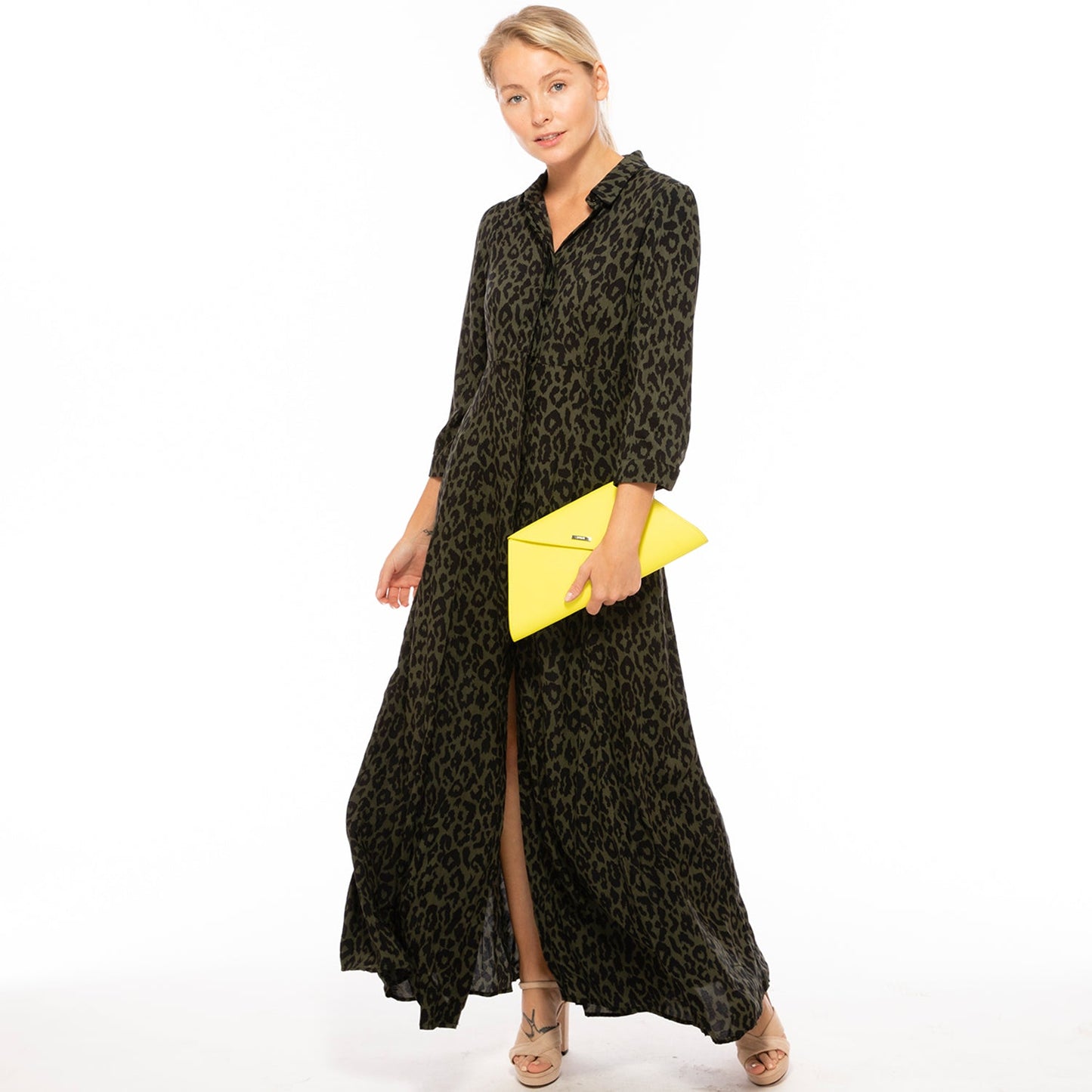 Yellow Purse Leather Clutch Bag Unique Evening Purse Women's Handbag