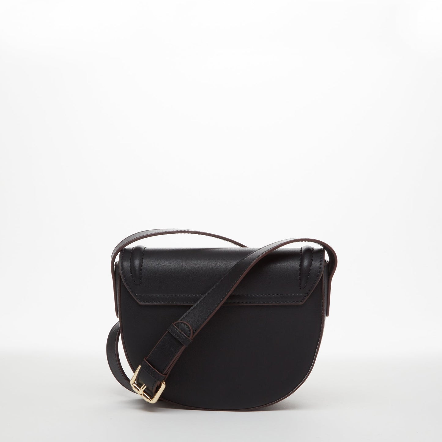 Leather Saddle Bag Black Crossbody Purse