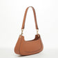 Leather Baguette Bag East West Brown Purse