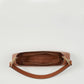 Leather Baguette Bag East West Brown Purse