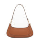Leather Baguette Bag East West Brown Purse