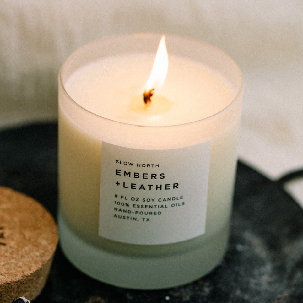 Embers + Leather - Signature Candle (Vetiver + Cedar + Patchouli)