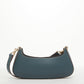 Leather Baguette Bag East West Handbag Blue