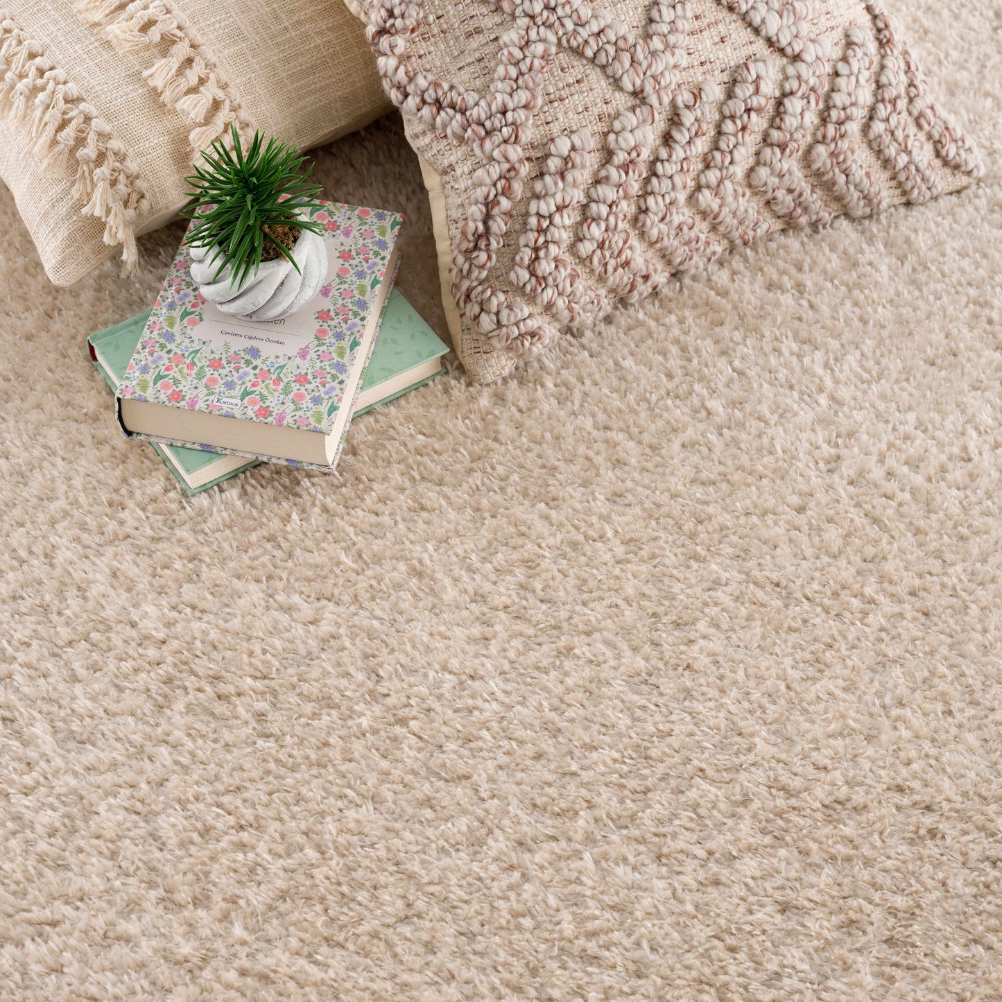 Heavenly Solid Dark Beige Plush Rug - Clearance