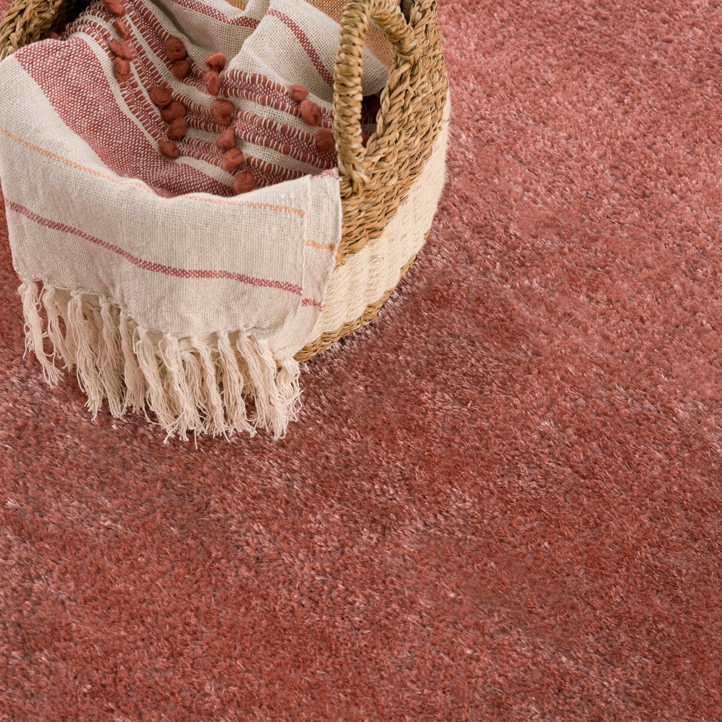 Heavenly Solid Pink Plush Rug
