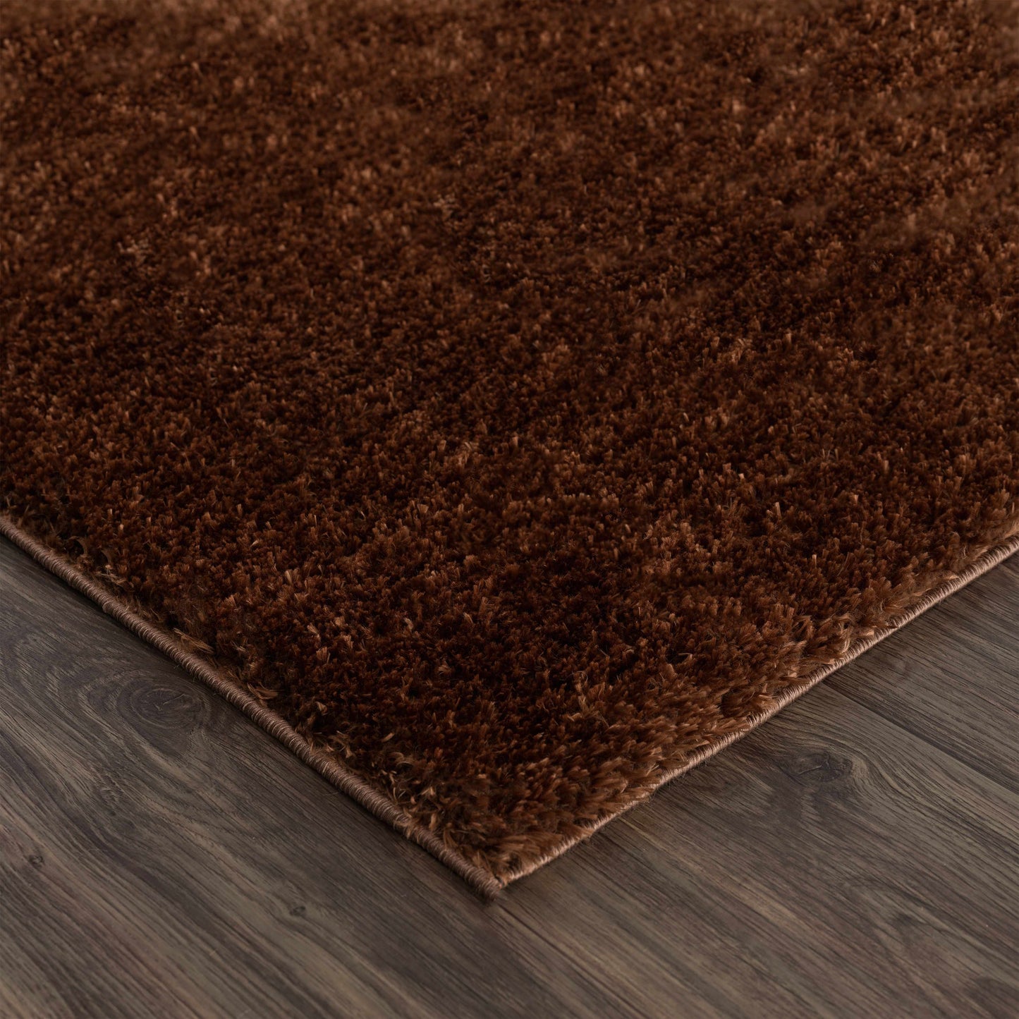 Heavenly Solid Brown Plush Rug - Clearance