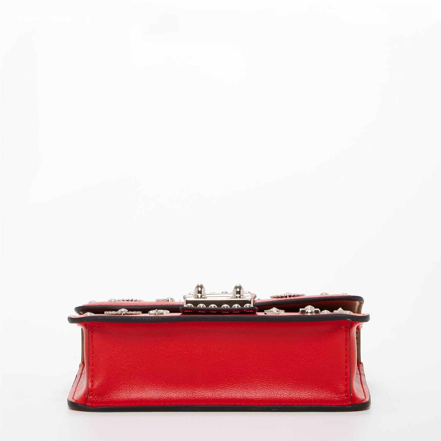 Studded Small Leather Crossbody Bag Red Purse